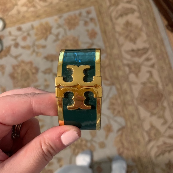 Tory Burch Gold and Green Enamel Bracelet - Picture 4 of 4